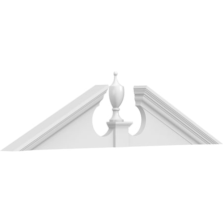 Ekena Millwork Acorn Architectural Grade PVC Pediment, 48"W x 12"H x 2-3/4"P (Pitch 6/12) PEDPS048X120ACR00